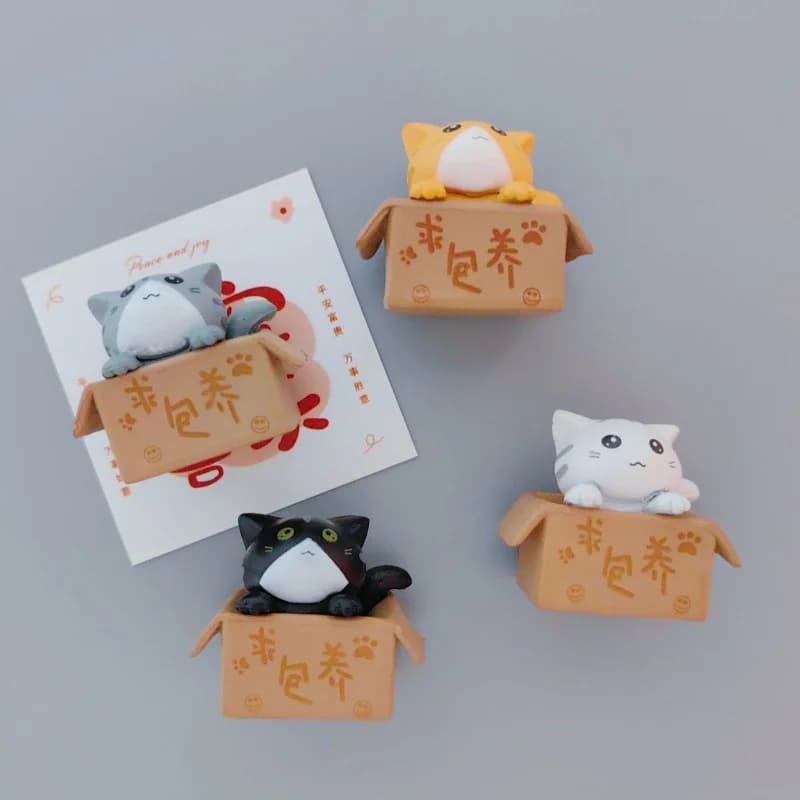 4pcs Mini Cat Ornament Garden Kitten Statue Gift For Kids Children Baby Room Cute Kawaii Toy Miniature Figurines Home Decoration