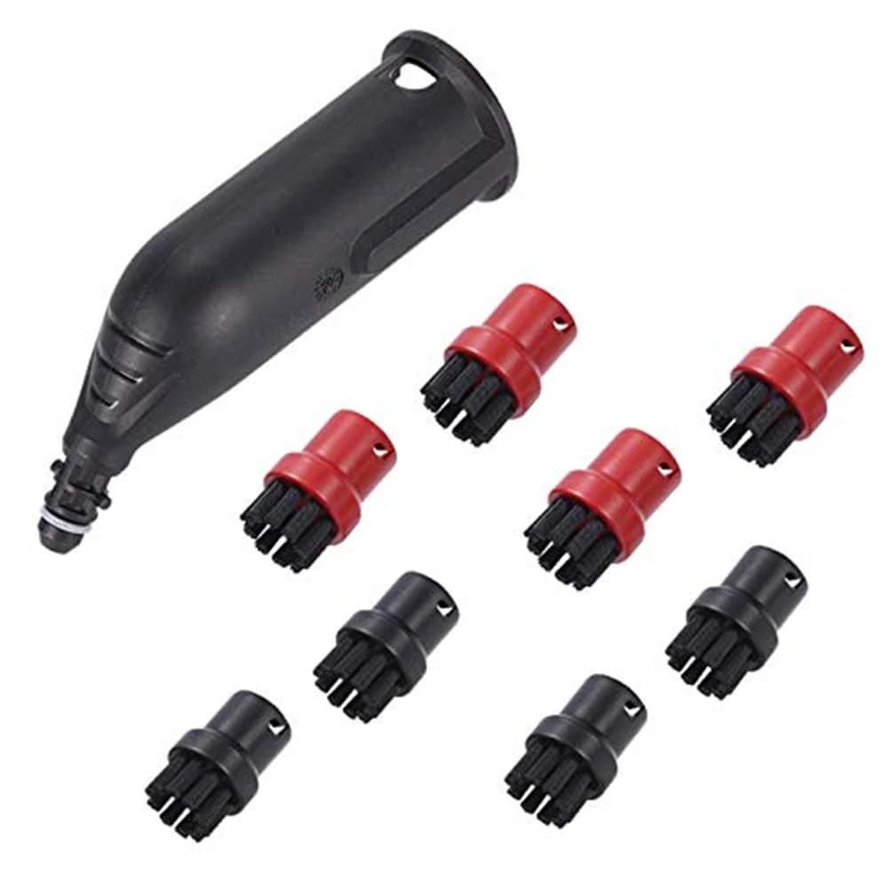 8Pcs Round Brushes & 1Pc Nozzle For Karcher SC1 SC2 SC3 SC4 SC5 Steam Cleaner Household Steam Cleaner Replacement Spare Parts