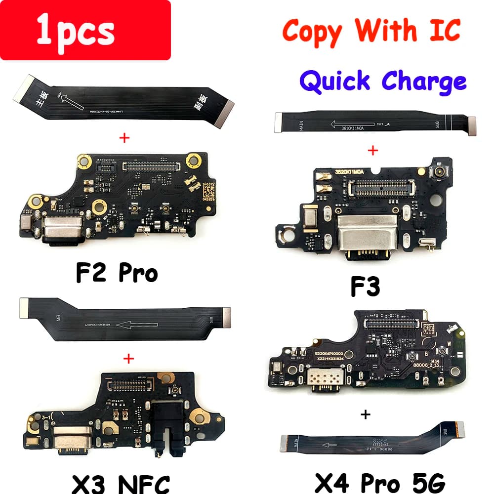 USB Fast Charging Charger Main Motherboard Flex Cable For Xiaomi Poco F2 Pro F1 F3 X3 Pro Dock Connector Board With Microphone