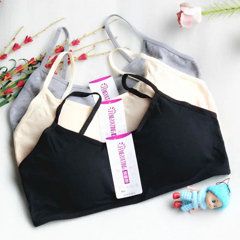 Bra For Girls 12 Years Cotton Brassiere Training Bra Teenagers Lingerie Gym Breathable Tops Underwear 7-16T
