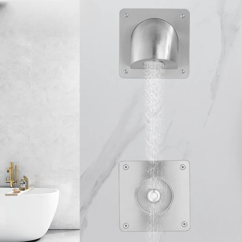 Prison shower faucet made of 304 stainless steel with no hanging shower head, wall mounted concealed switch, dedicated to