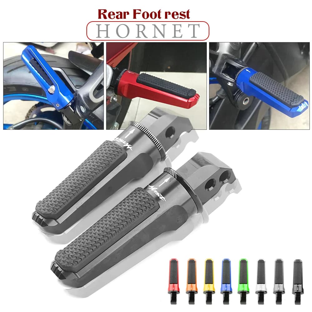 Motorcycle CNC Aluminum Rear Foot Pegs Footrest Passenger Footpegs for HONDA CB600F CB599 600 CB1000R HORNET CB 200 900 400