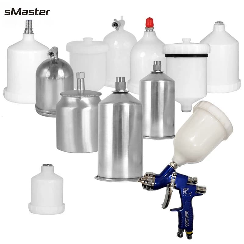 sMaster 1PC Spray Paint Pot Airbrush Tank Spray Gun Cup  Plastic/Aluminum Sprayer Cup Spray Gun Replacement Pot