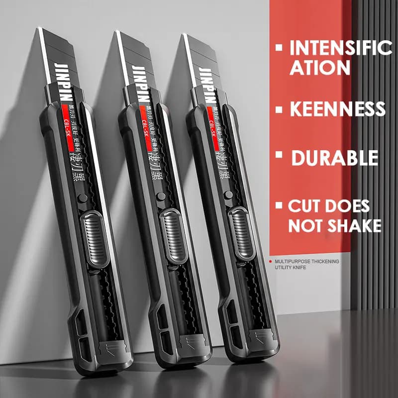 High Quality Utility Knife Black Blade Rotate Lock Paper Cutter 18mm Office Learning Industry Special Wallpaper Knife