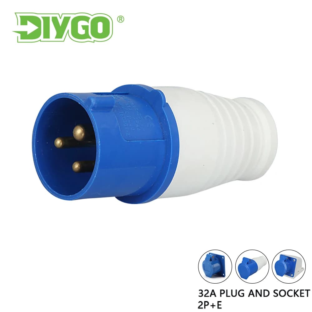 IP44 32A 3Pin 2P+E Waterproof Connector Power Electrical Wire Connecting Industrial Plug Socket Male Female Electrical Equipment