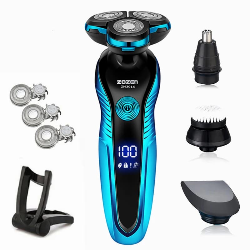 ZOZEN Electric Shaver Rechargeable Electric Razor Hair Clipper Cutting Shaving Machine for Men Beard Trimmer Wet-Dry Dual Use