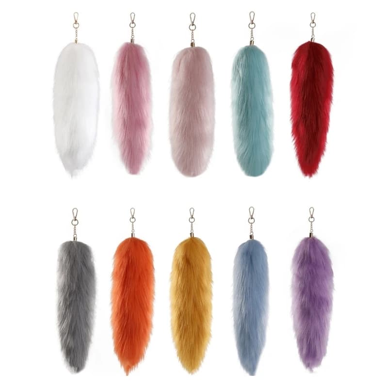Faux Furs Foxes Tail Keychain Furry Furs Foxes Tail Keyring Handbag Hangings Charm Pendant Foxes Costumes Gift for Women
