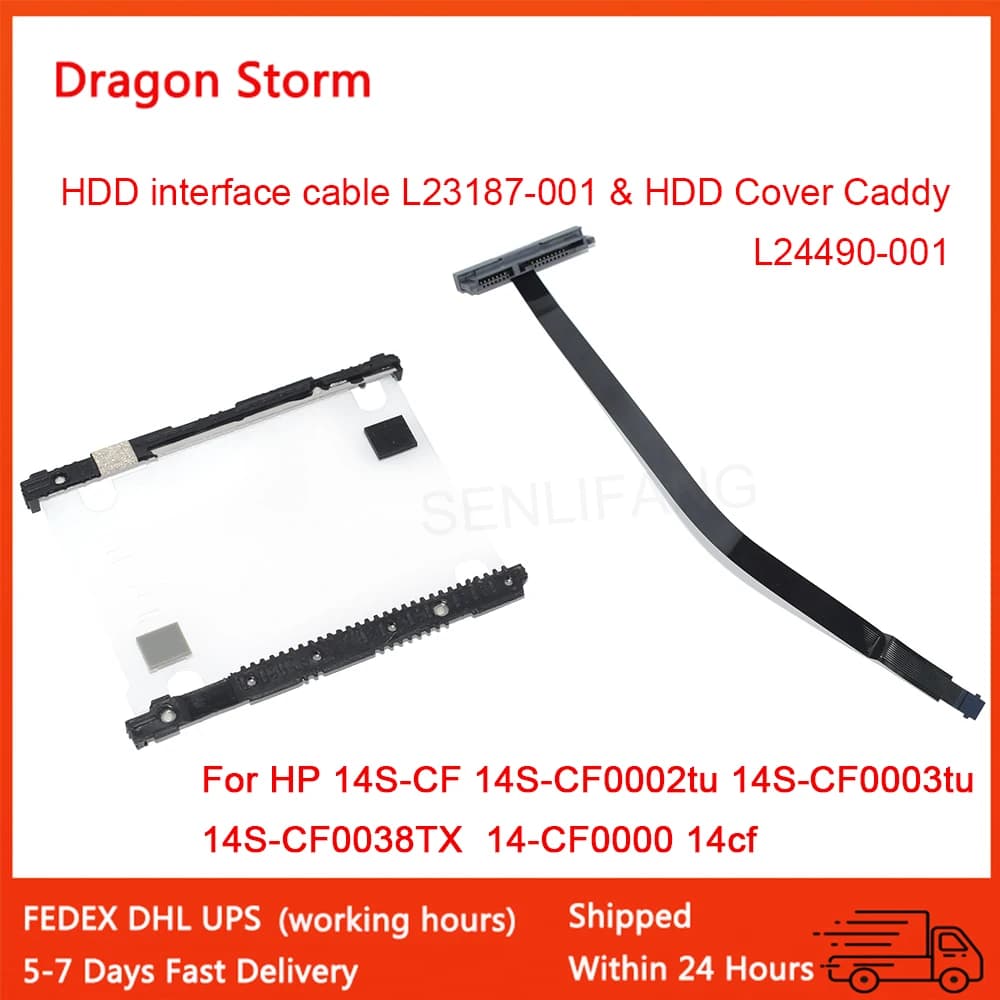 For HP 14S-CF 14S-CF0002tu 14S-CF0003tu 14S-CF0038TX Laptop Notebook HDD Interface Cable L23187-001& HDD Cover Caddy L24490-001