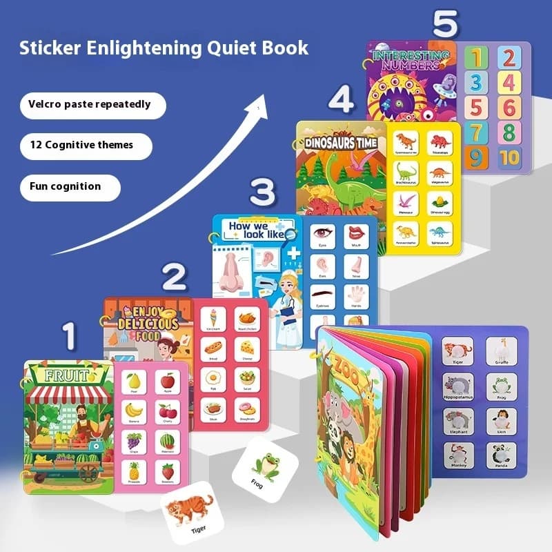 Busy Book Cognitive Pasting Reading Books For Kids To Develop Learning Skills Quiet Book Fruit Digital Animal Preschoo Kids Gift