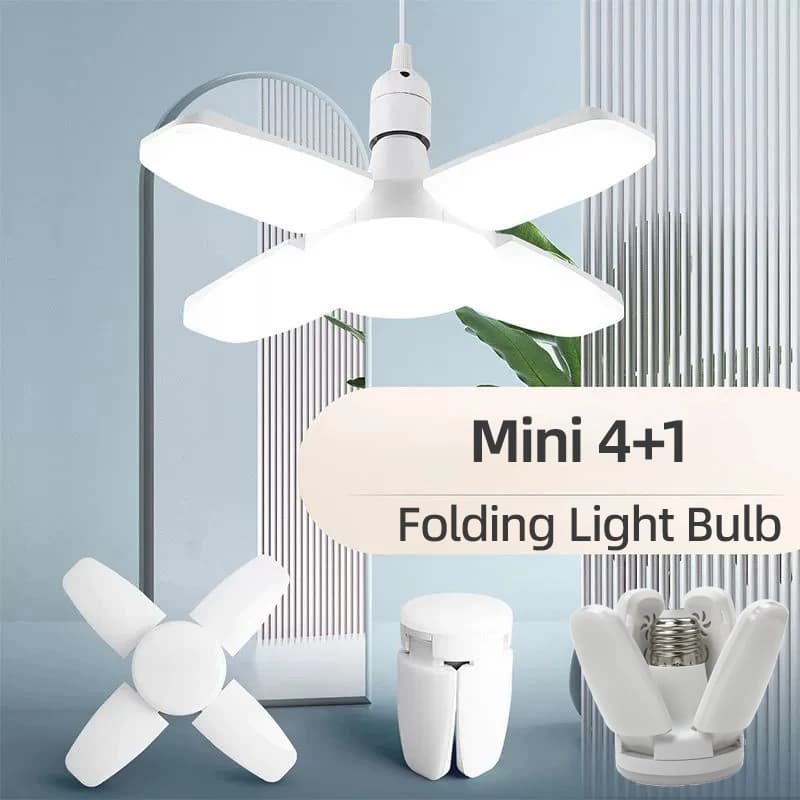 E27 Fan Shape Foldable 28W LED Bulb AC220V/110V Deformation for Home Ceiling Lights Warehouse and Garage White Light 6500K Bulb