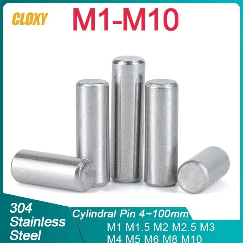 M1 M1.5 M2 M2.5 M3 M4 M5 M6 M8 M10 Cylindrical Pin Locating Dowel 304 Stainless Steel Fixed Shaft Solid Rod GB119 4~100mm