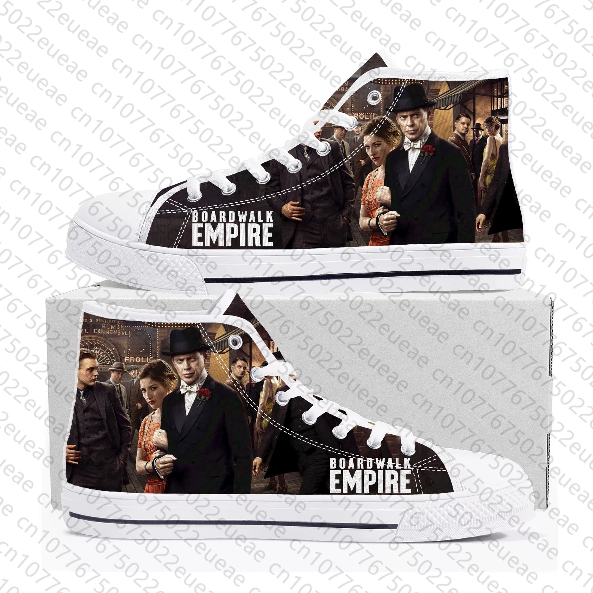Boardwalk Empire High Top Sneakers Mens Womens Teenager High Quality Nucky Thompson Canvas Sneaker Casual Shoe Customize Shoes