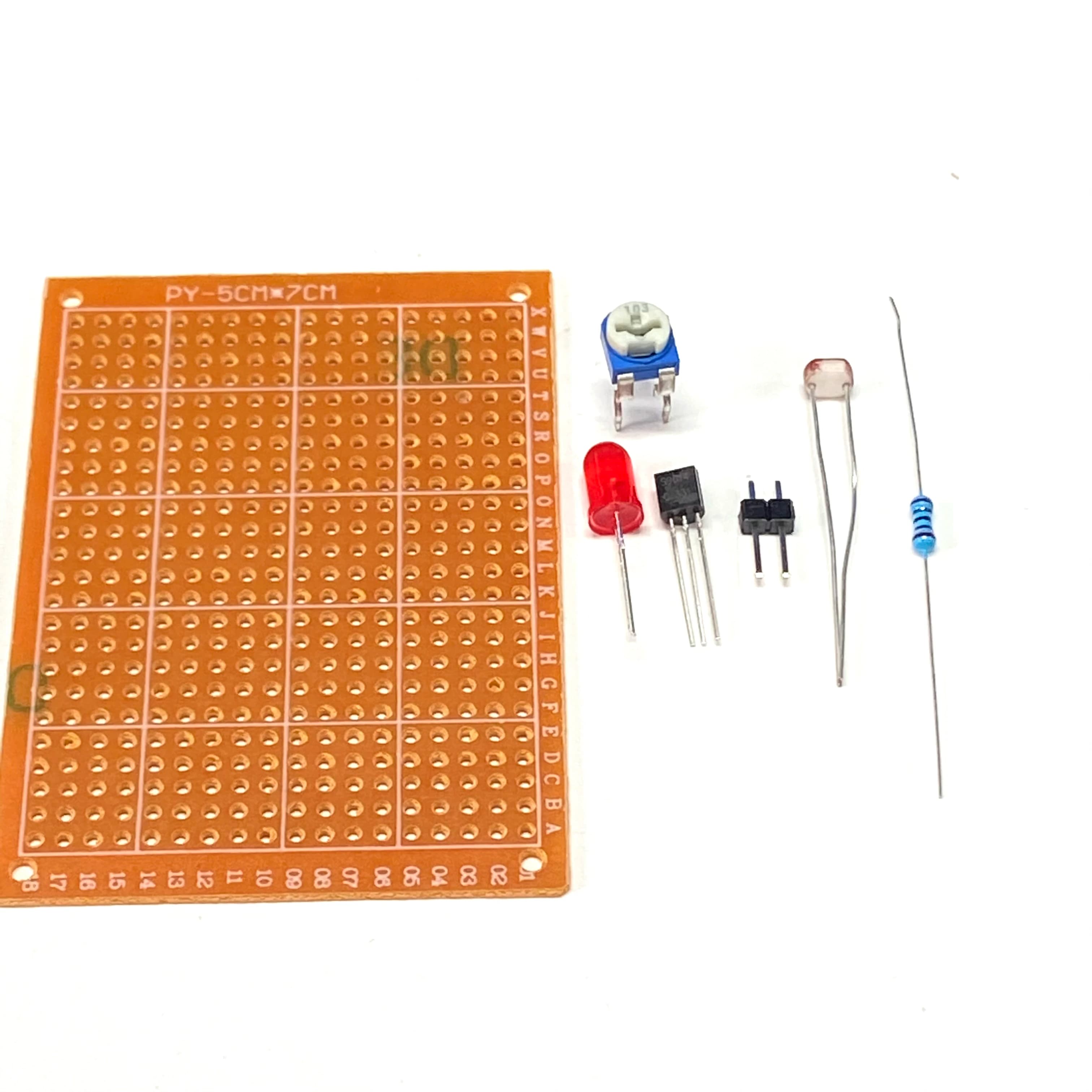 DIY DC3-6V Light Control Indicator Photoresistor Control Electronic Production Kit Soldering Loose Parts Hole Board Soldering