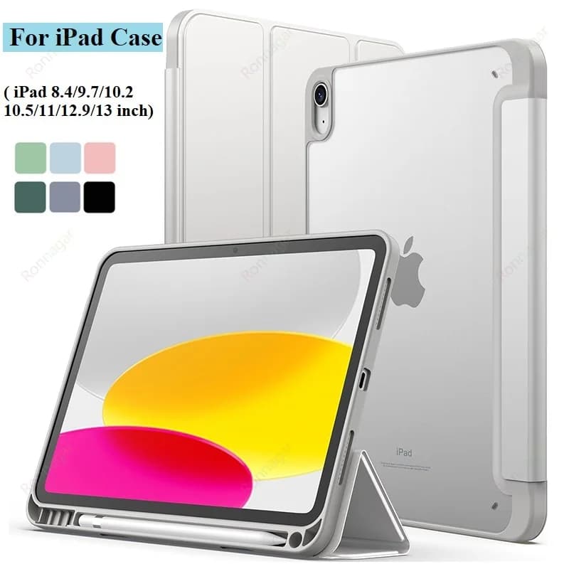 For iPad 10th Generation Case A16 2025 iPad Air5 Air4 10.9 Air 11 M2 M3 2024 Pro11 M4 M2 7 8 9 10.2 10.5 Case With Pencil holder
