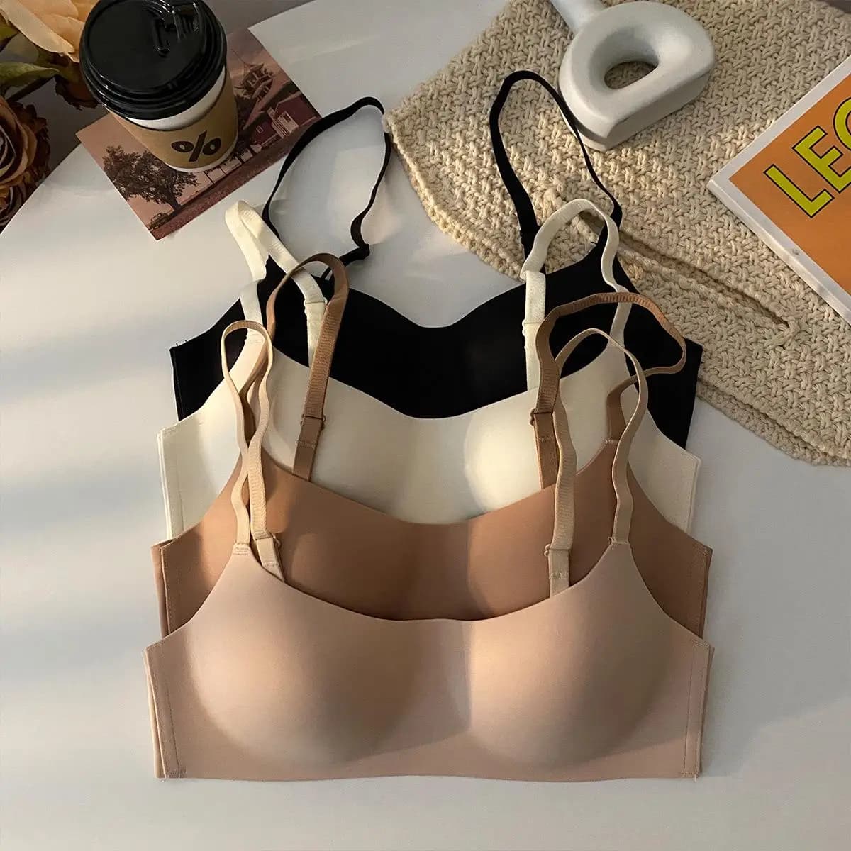 Sexy Bra Brassieres Seamless Push Up Bralette for Women Backless Underwear Triangle Cup Gathering Bra Women's Sexy Lingerie