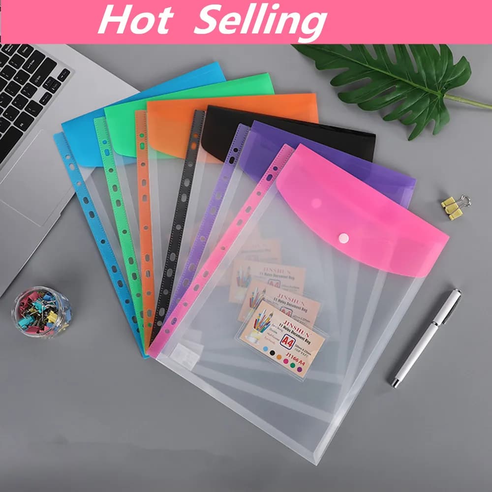 A4 Files Binder Folders Organizer 11 Holes Expandable Binder Pocket Envelope File Folders Perforated Pockets Plastic Waterproof