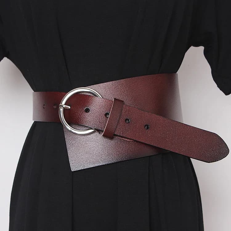 Multicolor irregular women's belt suitable for suit shirt spring and autumn pure cowhide belt corset women's belt