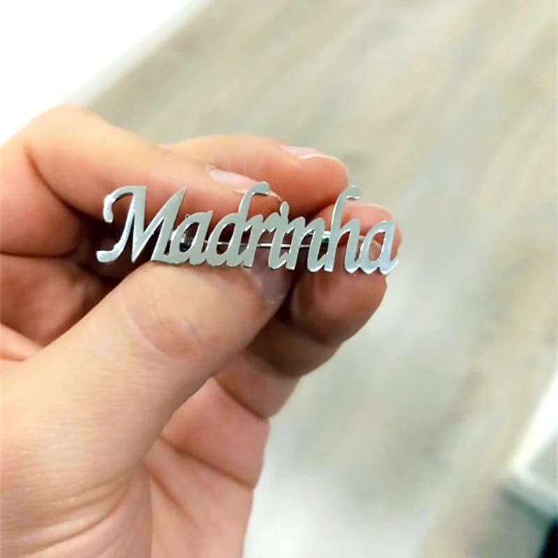 Custom Brooch Can Be Customized Name Jewelry Rose Gold Lapel Pin Stainless Steel Ladies Brooch Custom Unique Gift