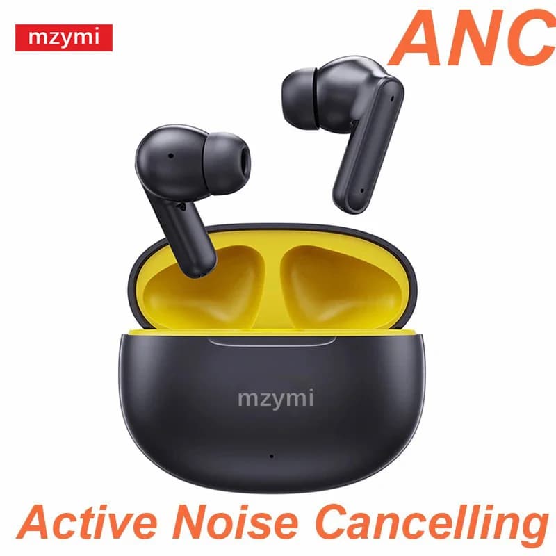 mzymi T80S Bluetooth5.3 Earphone ANC TWS Gaming Headset Noise Cancelling Wireless Earbuds Hifi Sound Sport Headphones For XIAOMI