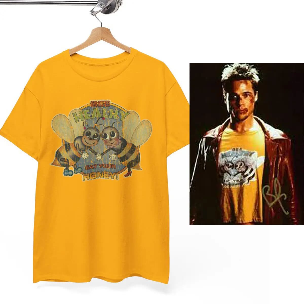 Bee Healthy T Shirt Tyler Durden Fight Club Brad pitt