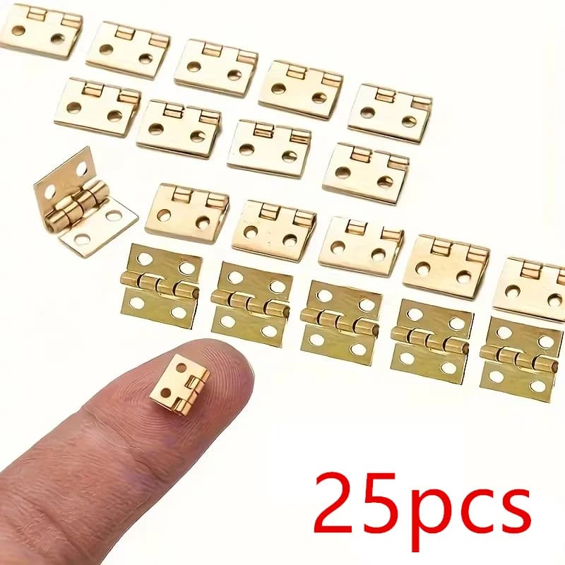 25Pcs Mini Small Metal Hinge for 1/12 House Miniature Cabinet Furniture