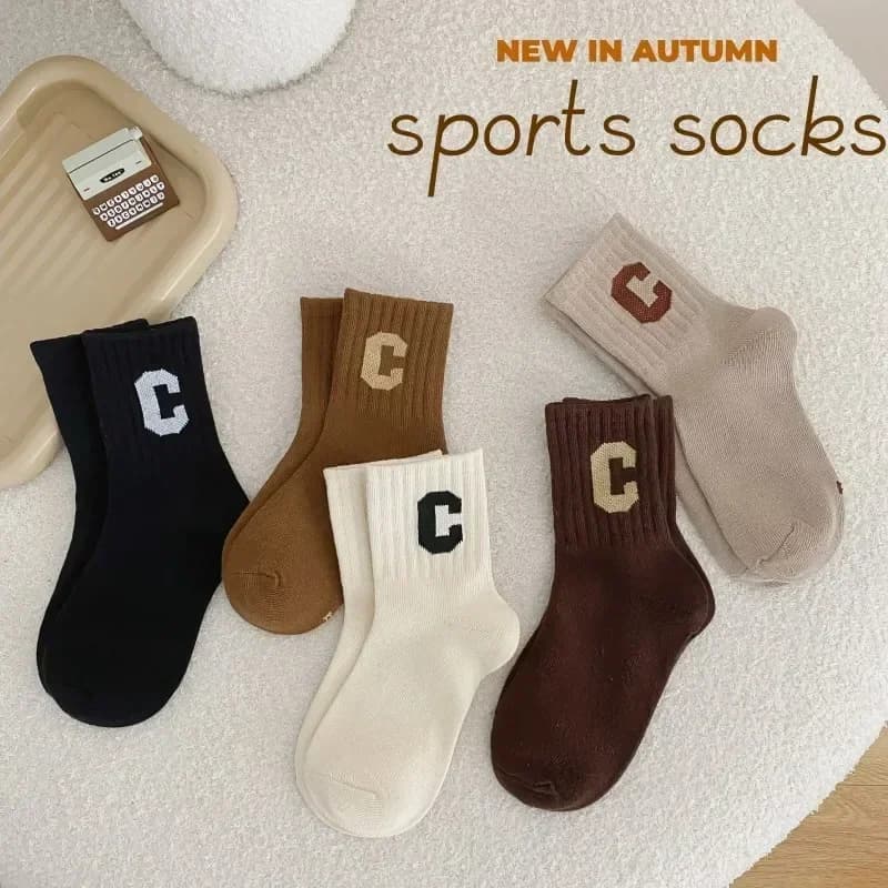 1 Pair Kids Boy Girl Sock Fashon Simplicity Solid Color Calf Sock for Toddler Spring Autumn School Cotton Warm Sport Sock