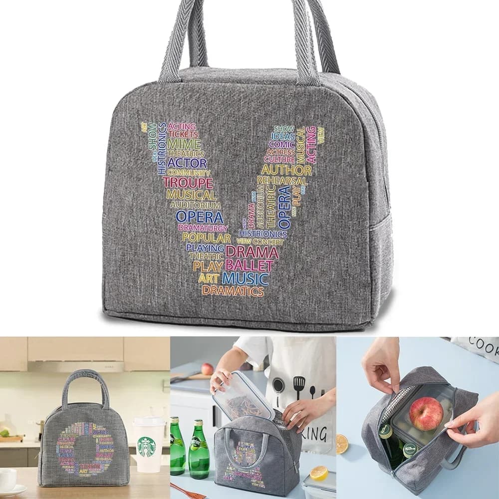 Lunch Bag Insulated Lunch Bag Waterproof Convenient Canvas Tote Bag for Men and Women for Office Beach Park Picnics