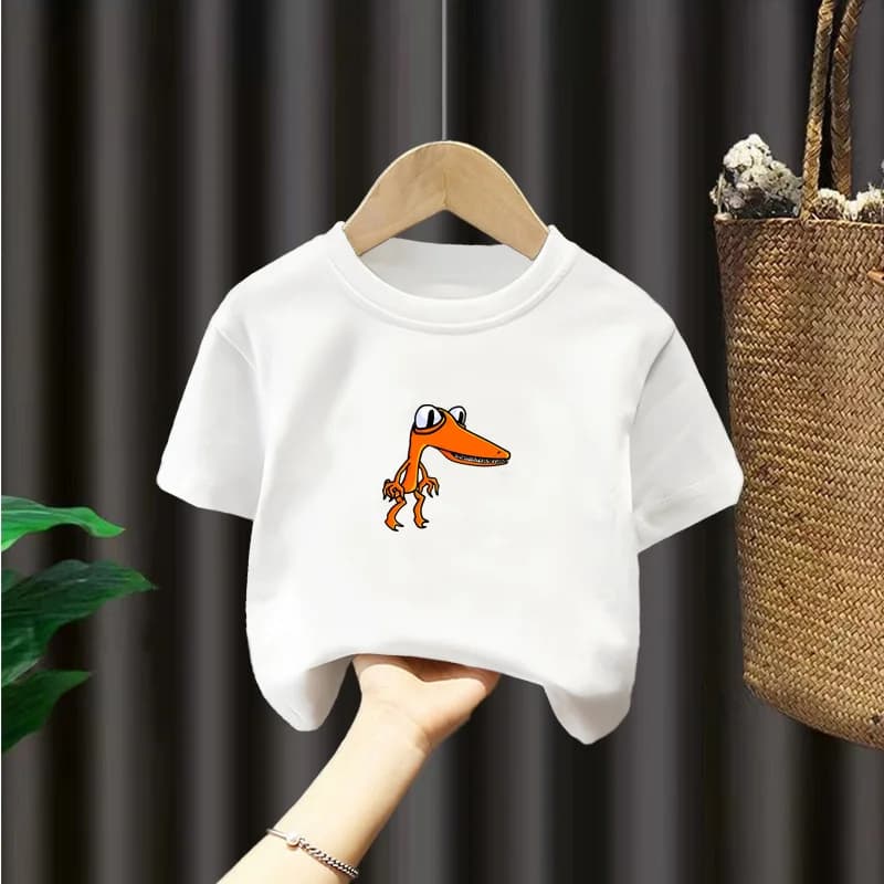 Children's short-sleeved T-shirt fitness top cartoon anime popular loose round neck short sleeve