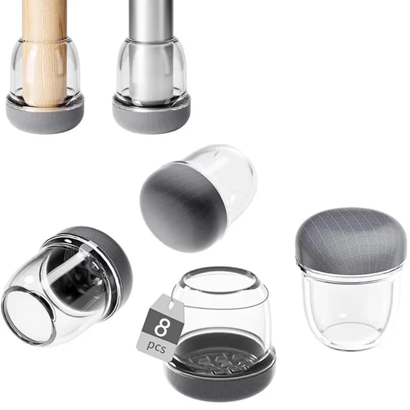 8pcs Gray Chair Leg Cover Diagonal Leg Floor Protectors  Silicone Furniture Table Feet Protect for Dining Table Chair No noice