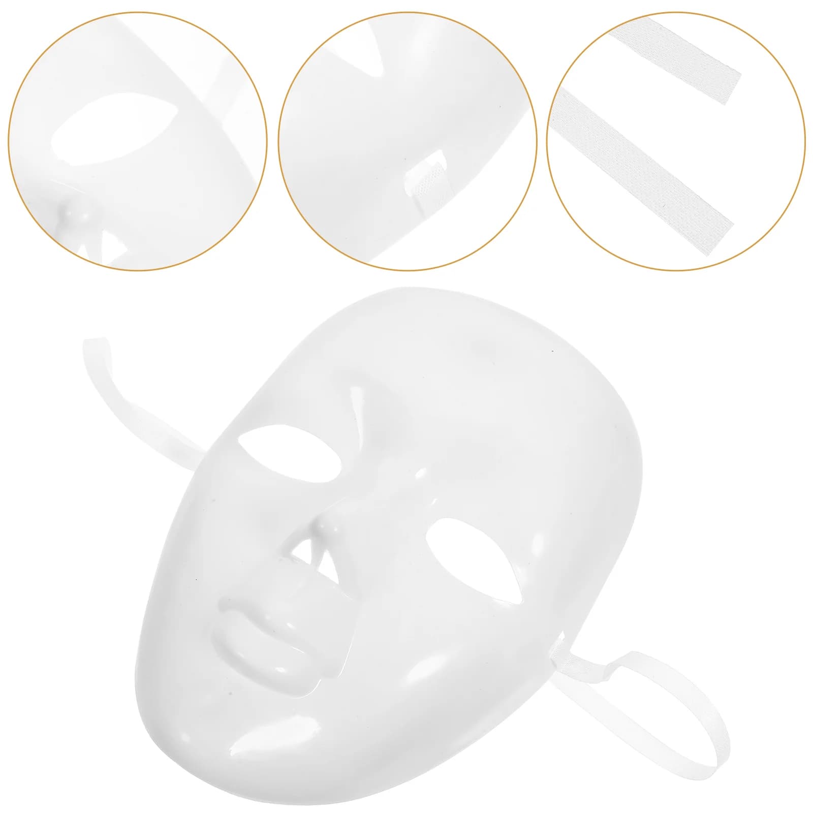 White Face Mask Carnival Photo Booth Props Manual Masquerade Supplies Paintable Cosplay Accessories Women's