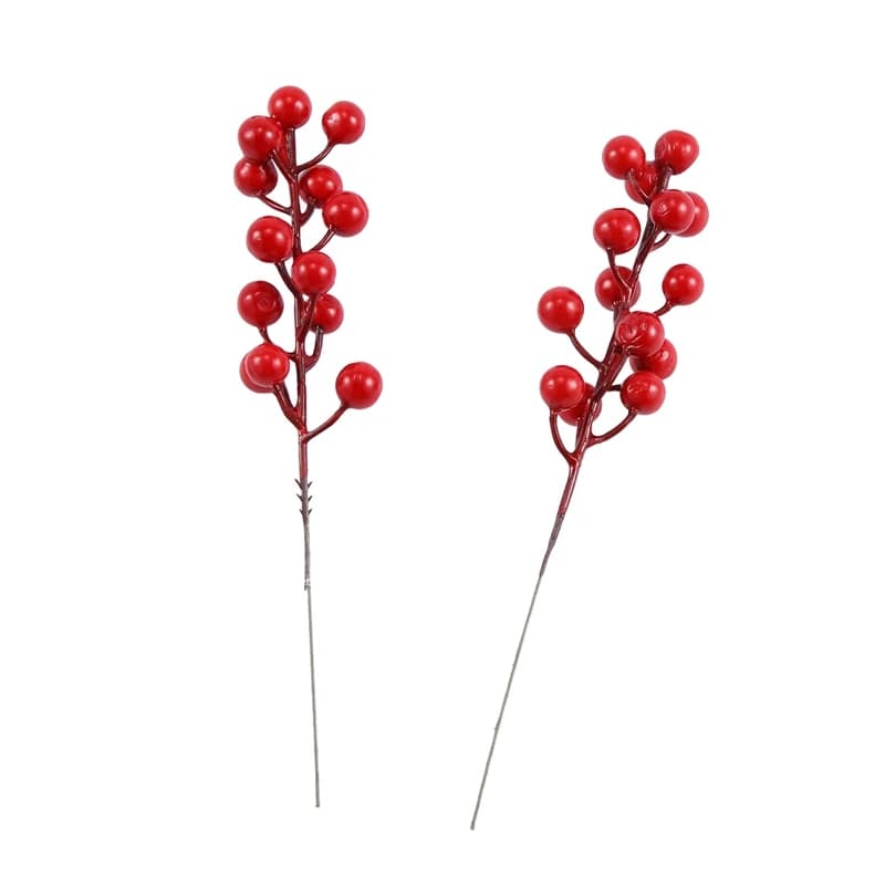 120 Pack 8Inch Artificial Christmas Red Berries Stems For Christmas Tree Ornaments,DIY Xmas Wreath