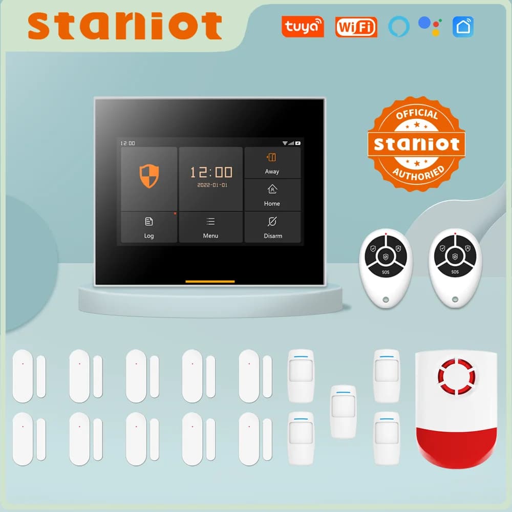 Tuya Wireless WIFI Staniot Home Security Alarm System with Motion Sensor Support Anti-dismantling Alarm App Remote Control