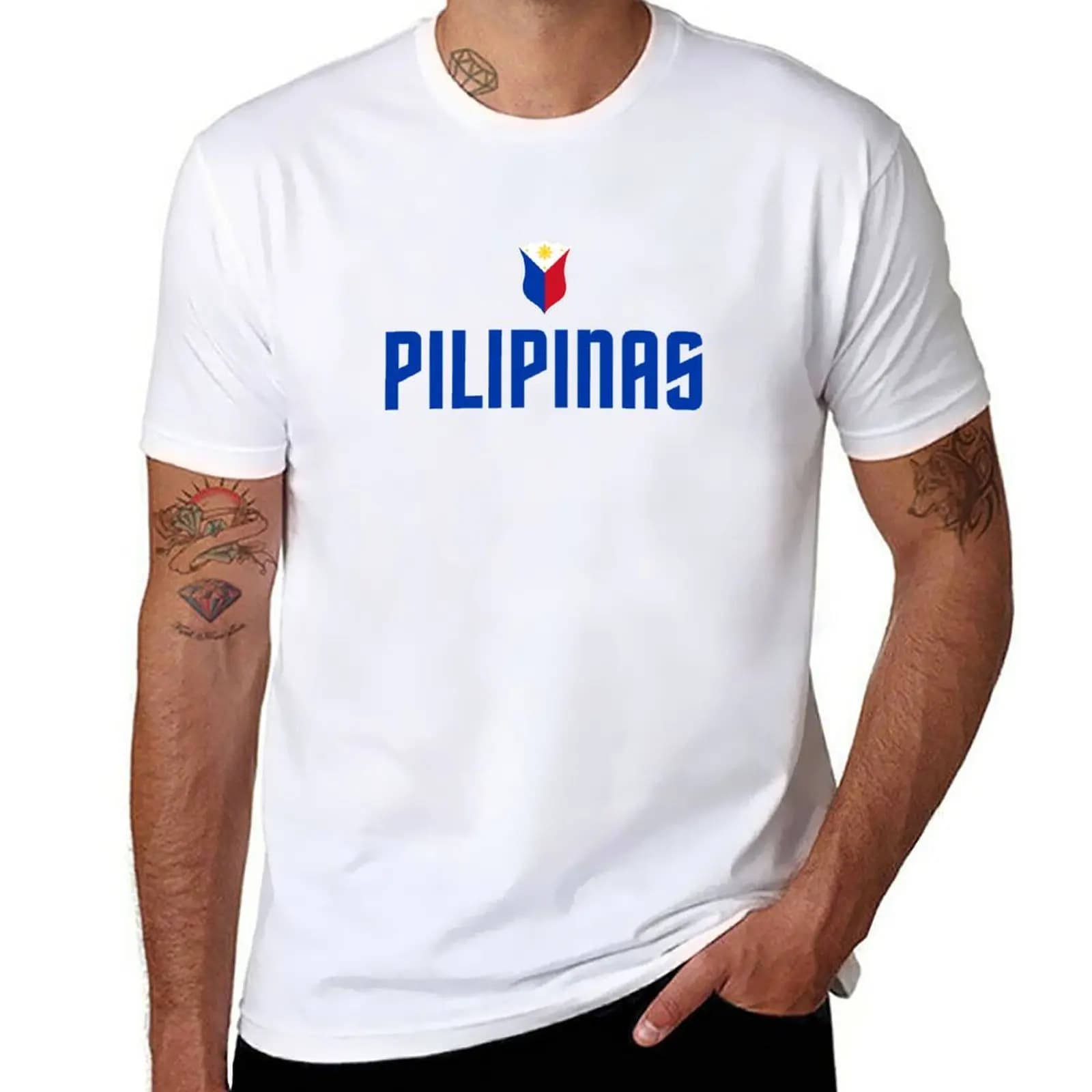 Pilipinas Basketball T-Shirt customs korean fashion plus size tops for a boy sweat shirts, men