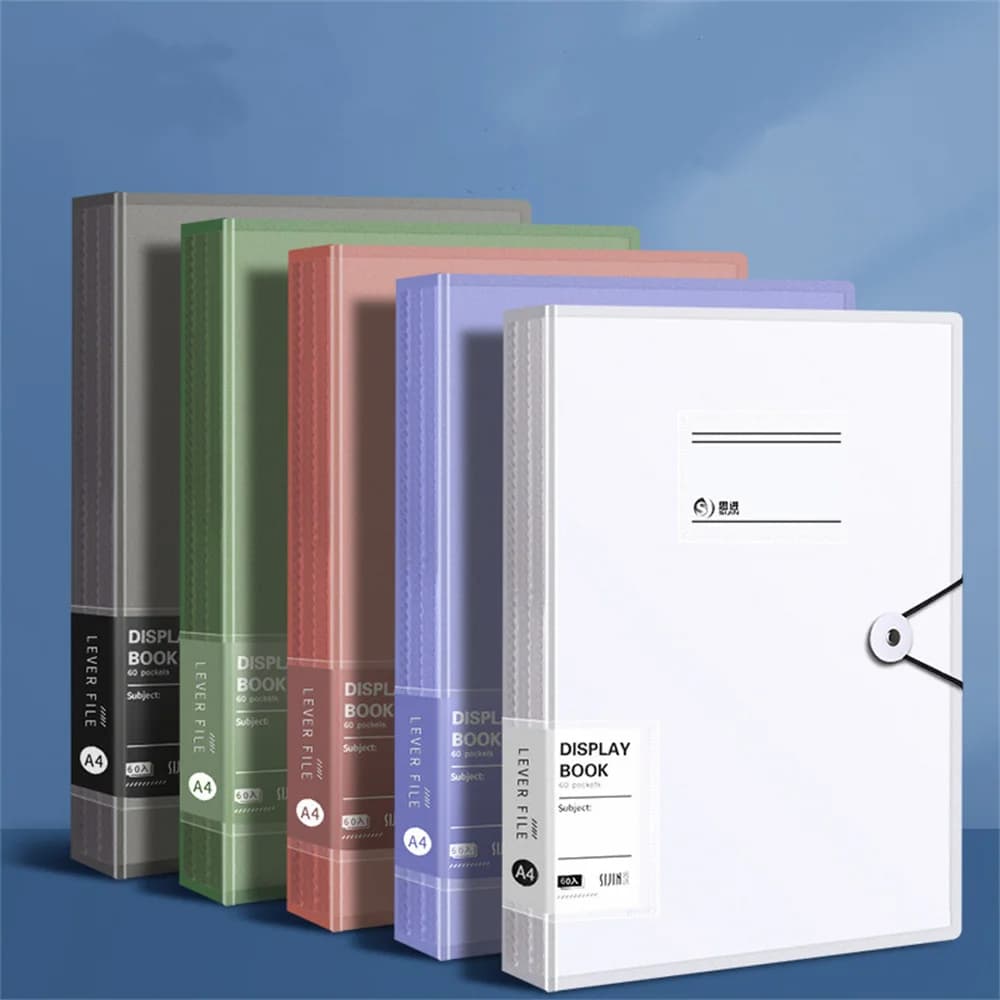 A4 File Folder 30 Pages Transparent Insert Paper Document Organizer Waterproof Booklet Information Books Office School Supplies