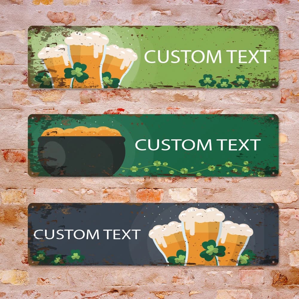 1pc 3 styles beer with Yellow rice Personalized Text Tin Painting Metal Poster For Bar, shop or Pub Cave Club Wall Decoration