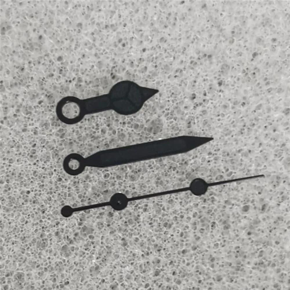 Black Watch Hands Set for NH35 Hand 3Pins Needles Weak Green Lunminous Watch Pointers for NH36/4R/7S Movement Modified Parts