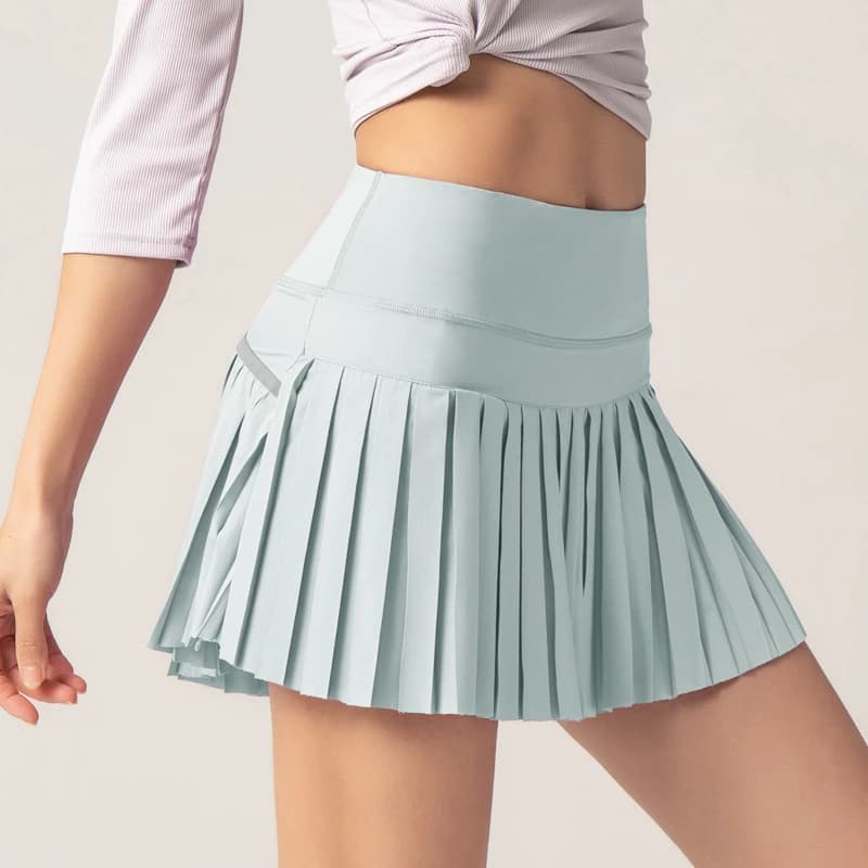Women Pleated Sports Tennis Skirts High Waist Yoga Fitness Short Skirt Gym Golf Quick Drying Breathable Mini Skirt With Pockets