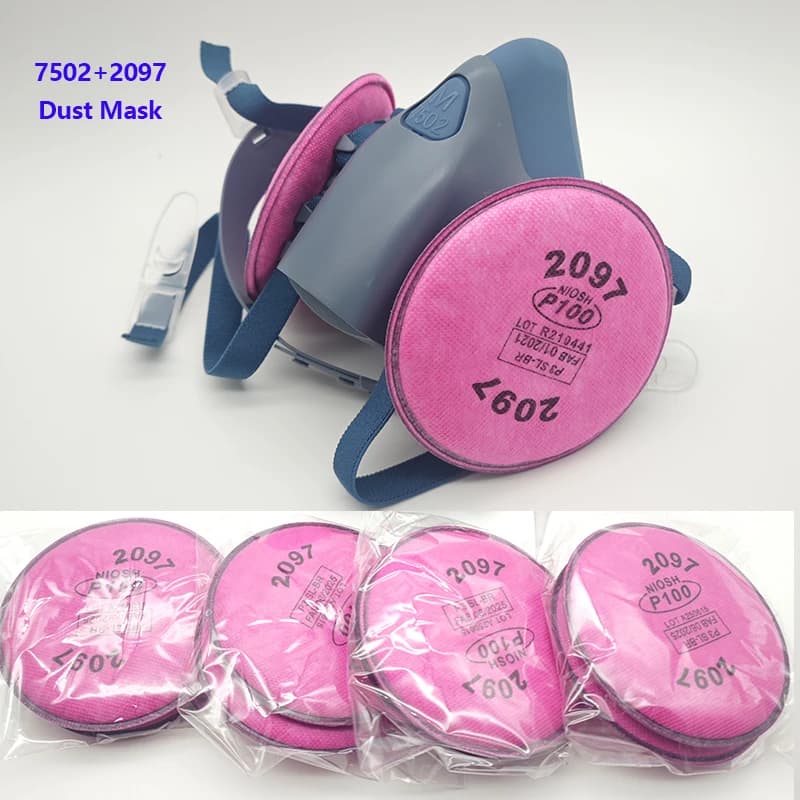 7502 Silicone Respirator Gas Mask With 2097 Filter Goggles Set For Epoxy Dust Paint Organic Vapor Formaldehyde Welding Grinding
