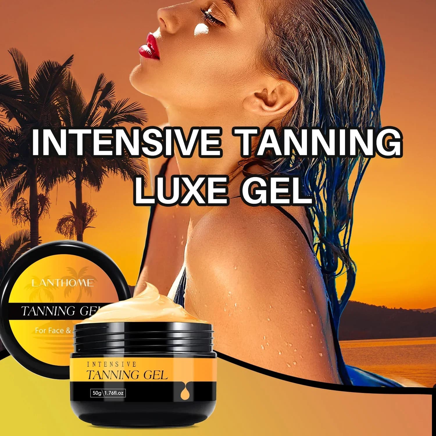 50g Natural Tanning Cream Gel Self Tanning Bronzer for Face and Body Sunless Self Tanning Lotion For Men and Women