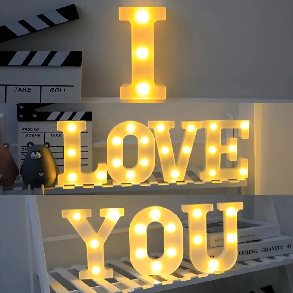 1PC LED Alphabet&Number Lights For Home,Wedding,Proposal,Birthday,Party,Photo Prop, Battery Powered White Decorative Night Light
