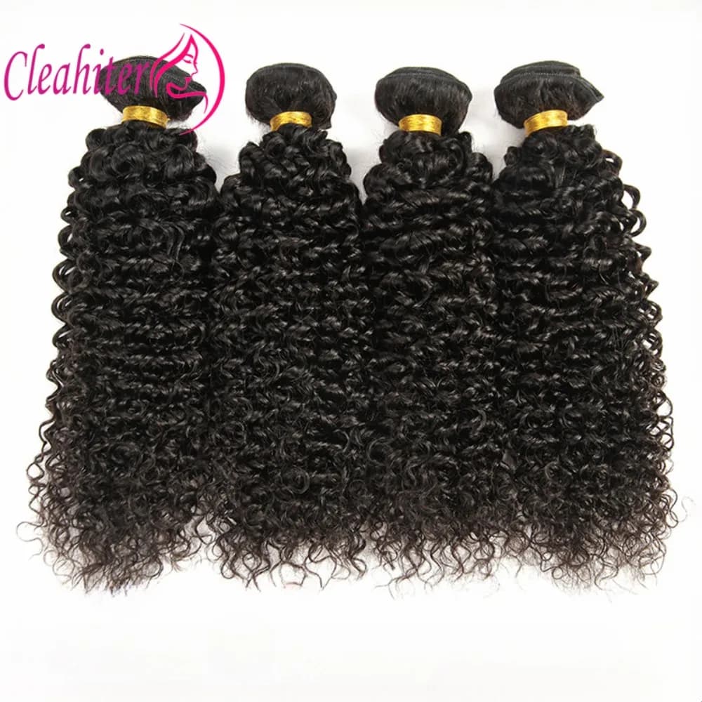 Peruvian Kinky Curly Human Hair Bundles Extensions 100g/PC Hair Natural Color Double Weft 1/3/5/7Pcs Set Full End 8-20 Inch