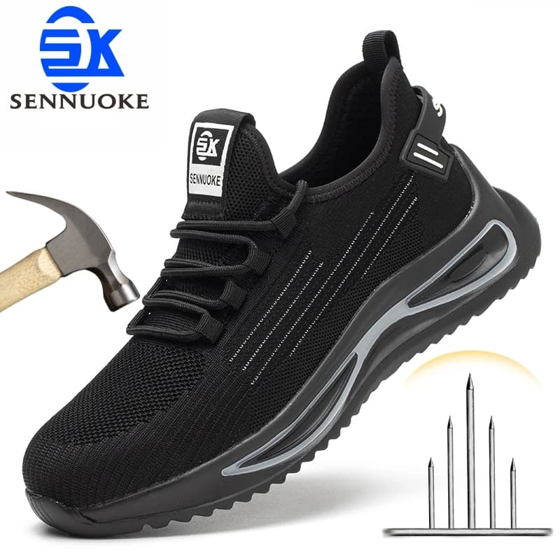 Safety Shoes Man for Work in Low Price with Steel Toe Work Wear  Industrial Protection Original Security-Protection