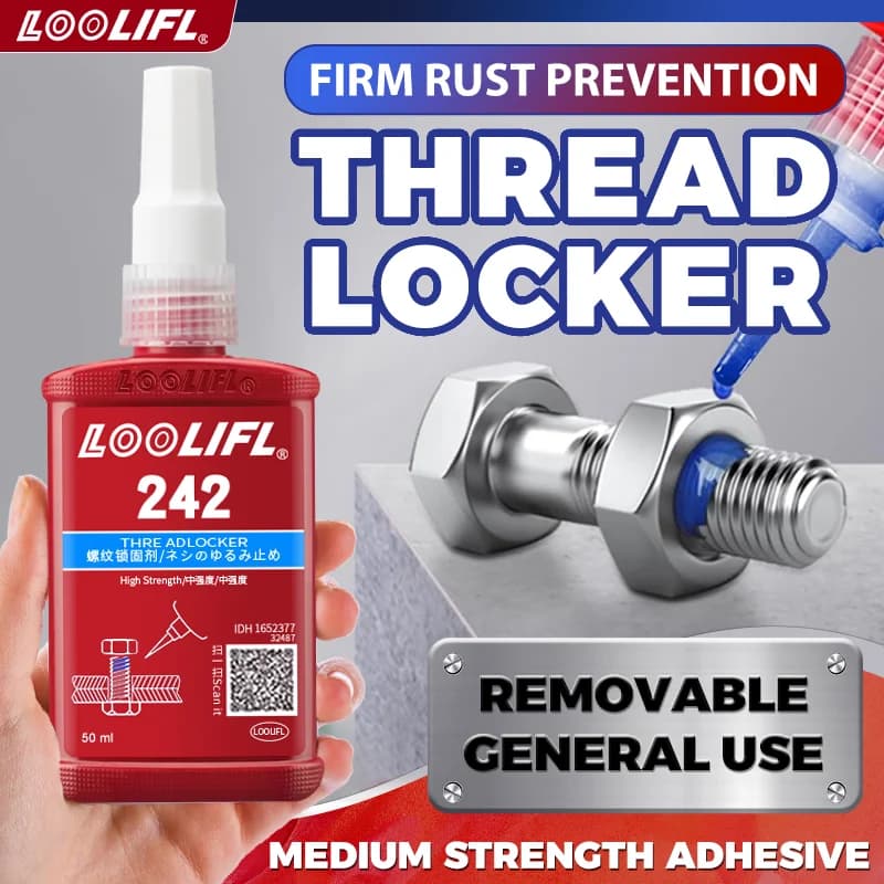 Thread Lock Blue Medium Strength, Blue Threadlocker Against Losening and Leakage, 242 Anaerobic Screw Adhesive Fastening Screws