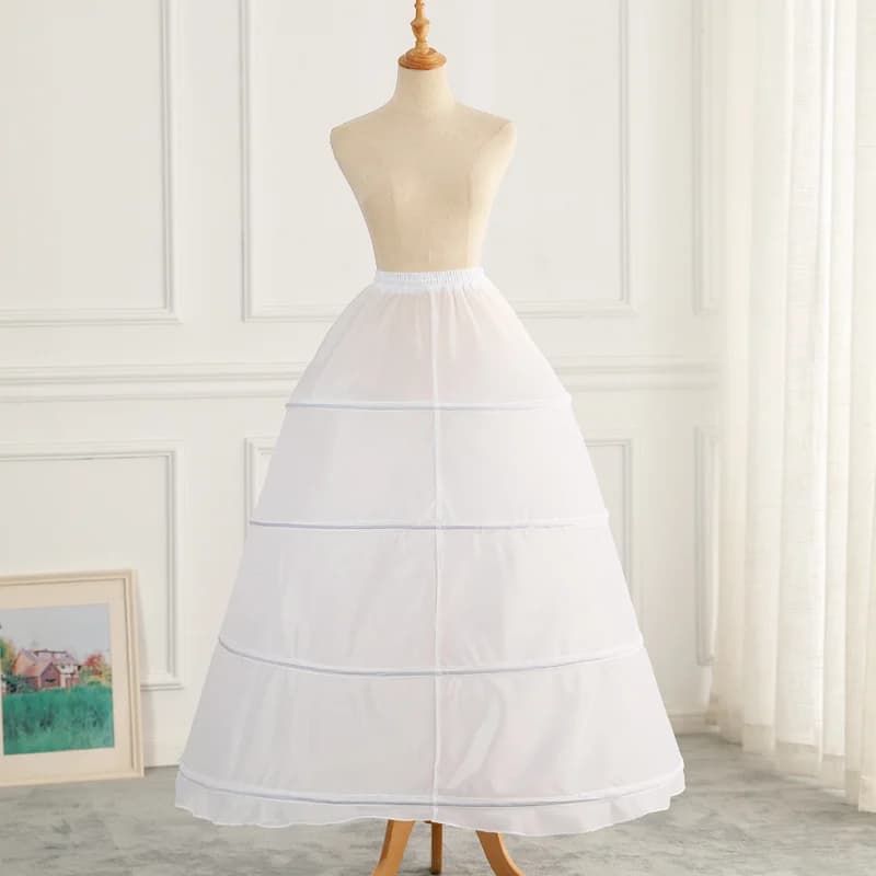 Bride's wedding dress skirt with three steel rims thickened and encrypted fabric Pengpeng fishbone petticoat A word daily cospla
