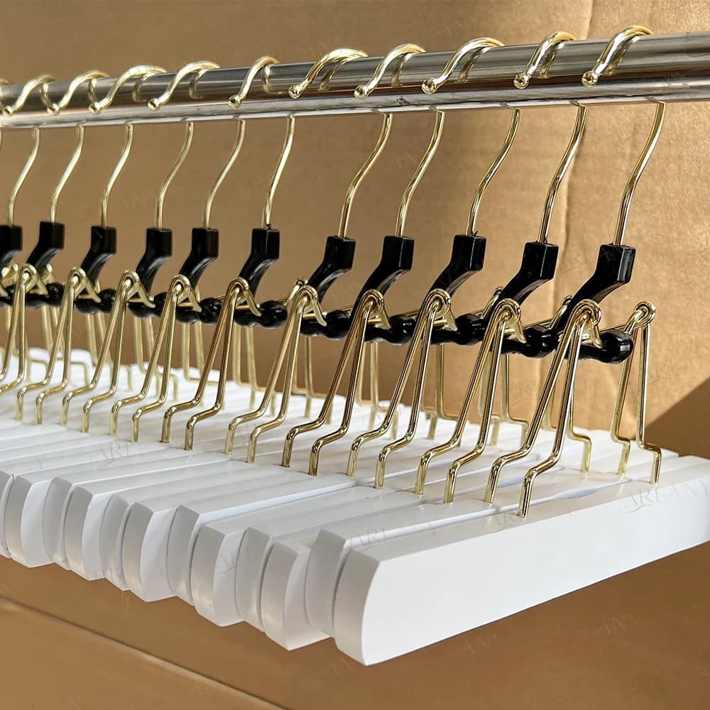 ARLANY Wooden Hair Extensions Hanger Double Side Storage Holder for Hairpieces Pants Hanger for Clothes Pants Carrier Wig Holder