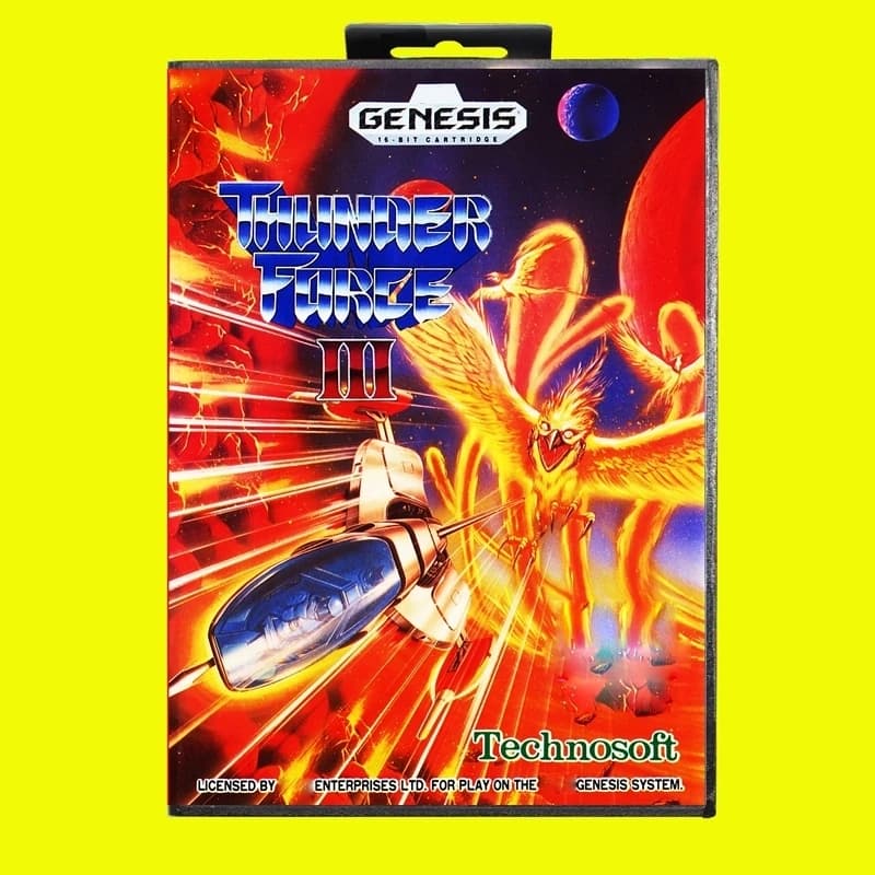 Thunder Force III MD Game Card 16 Bit with US Box for Sega Megadrive Genesis Video Game Console Cartridge