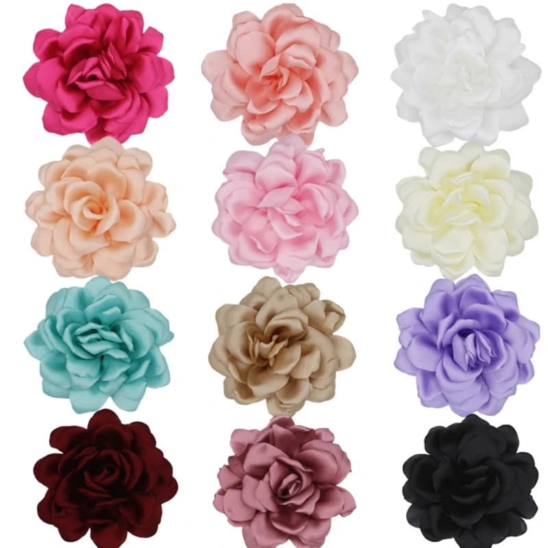 Y1UB Vibrant Fabric Flower Boutonniere Pin Adornment for Women's Festive Celebration