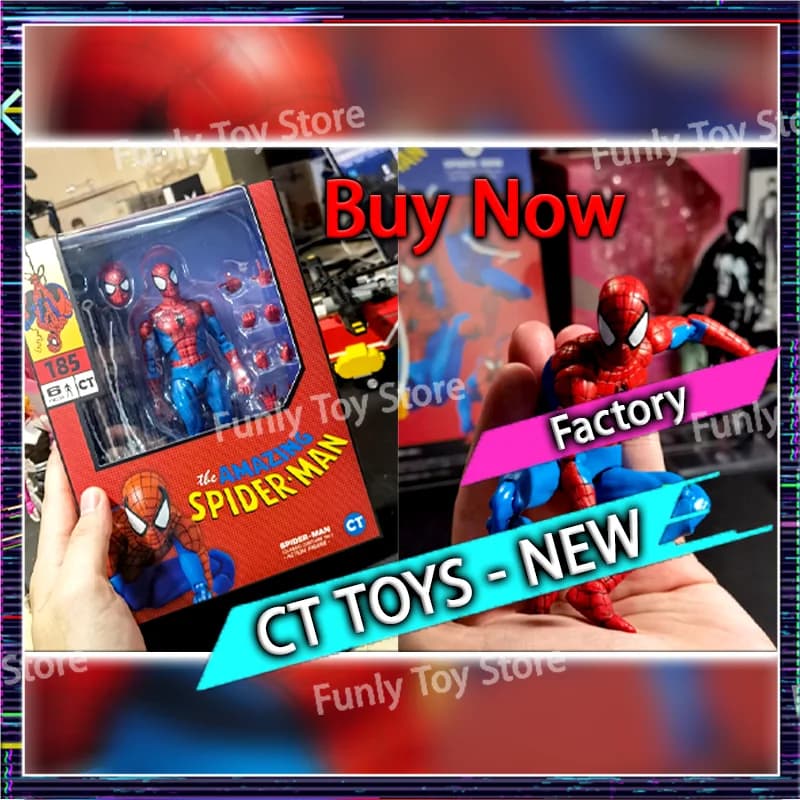In Stock Ct Toys Spiderman Figure Mafex 185 The Amazing Spider-Man SHF Anime Action Figure Customized Gifts Toys