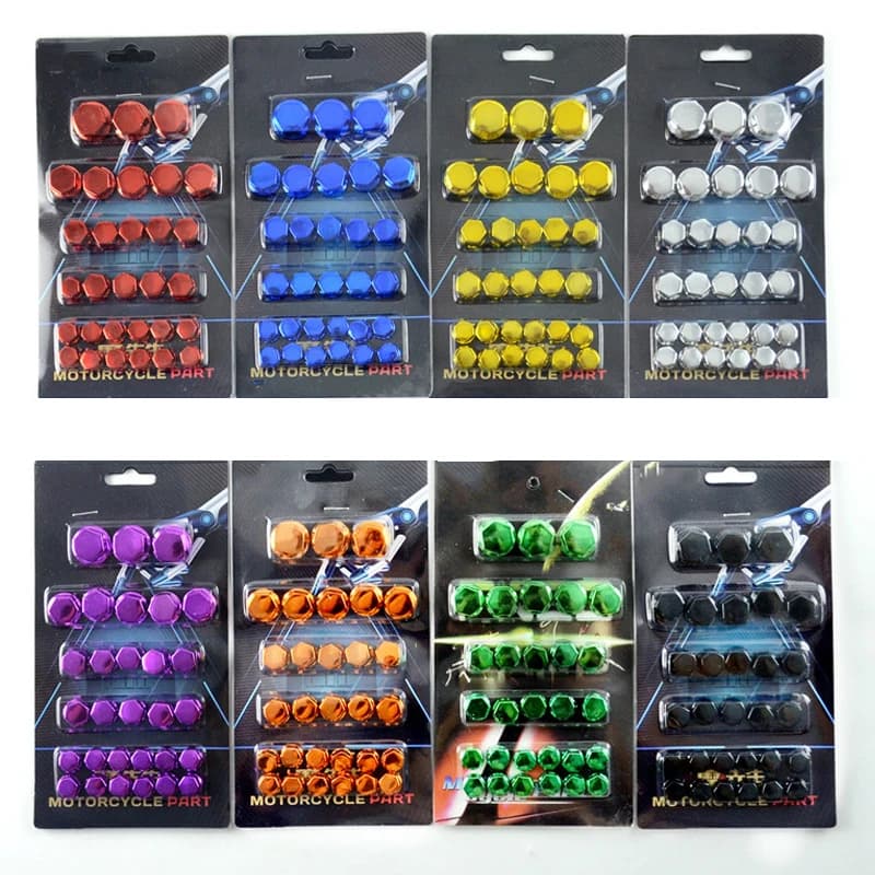 30pcs Motorcycle Colored Nut Cover Modification Screw Cap Decoration for Motor Scooters Electric Car Accessories 1.4/1.2/1/0.8CM