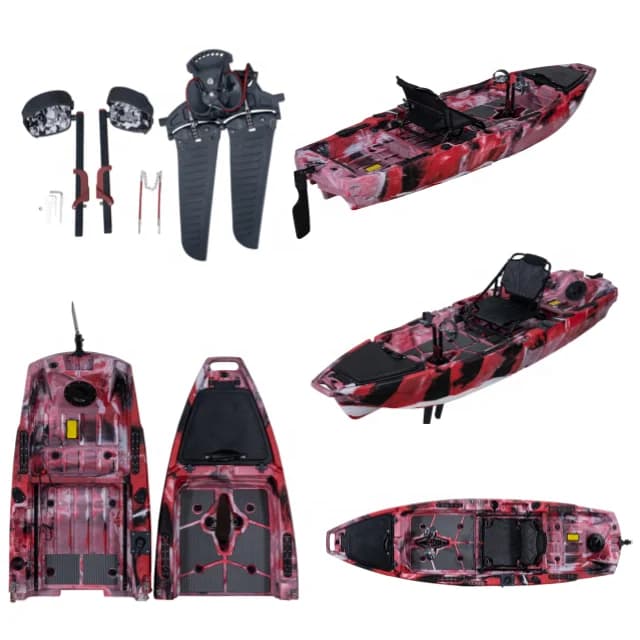 New Designed 3M 1 Person Modular Fishing Kayak With Pedals Detachable Foldable Kayak With Stabilizer Lldpe/hdpe